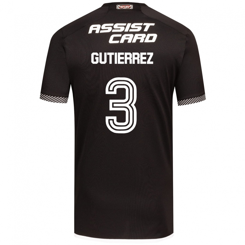 Kandiny Kinder Daniel Gutiérrez #3 Schwarz-Weiss Auswärtstrikot Trikot 2024/25 T-Shirt