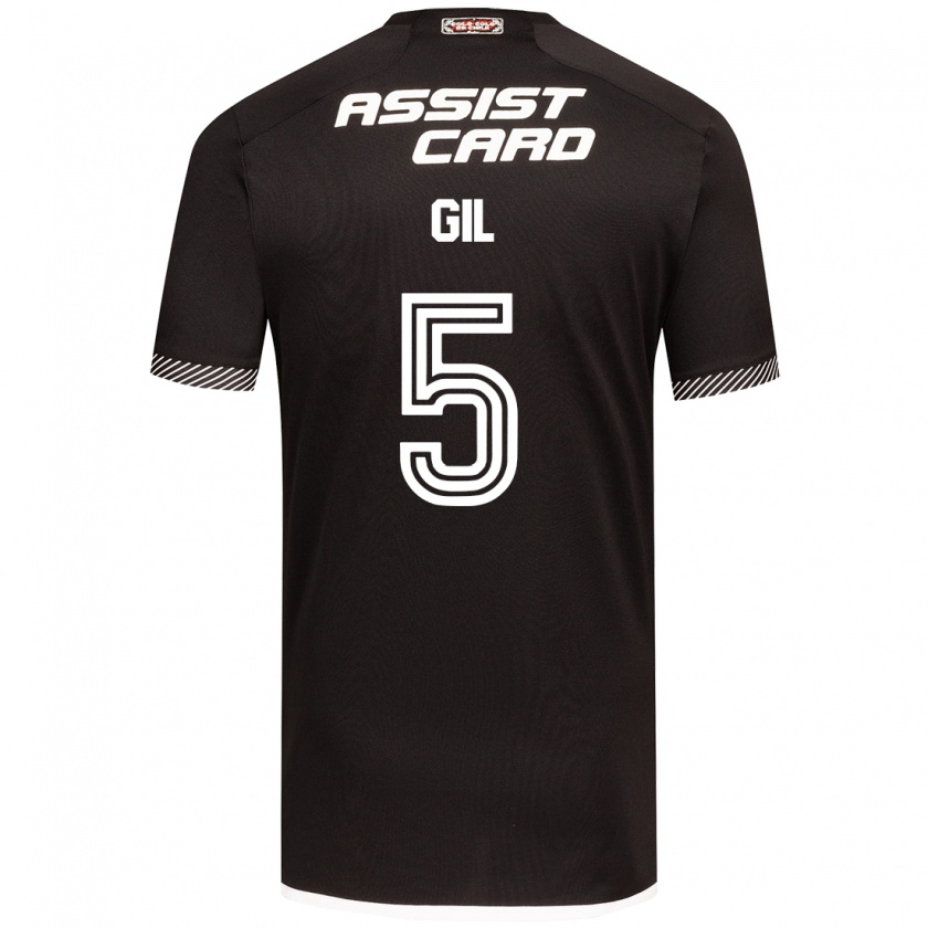 Kandiny Kinder Leonardo Gil #5 Schwarz-Weiss Auswärtstrikot Trikot 2024/25 T-Shirt