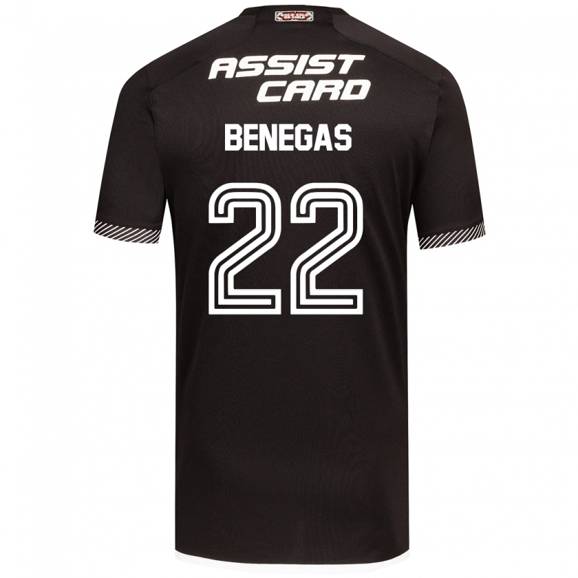 Kandiny Kinder Leandro Benegas #22 Schwarz-Weiss Auswärtstrikot Trikot 2024/25 T-Shirt