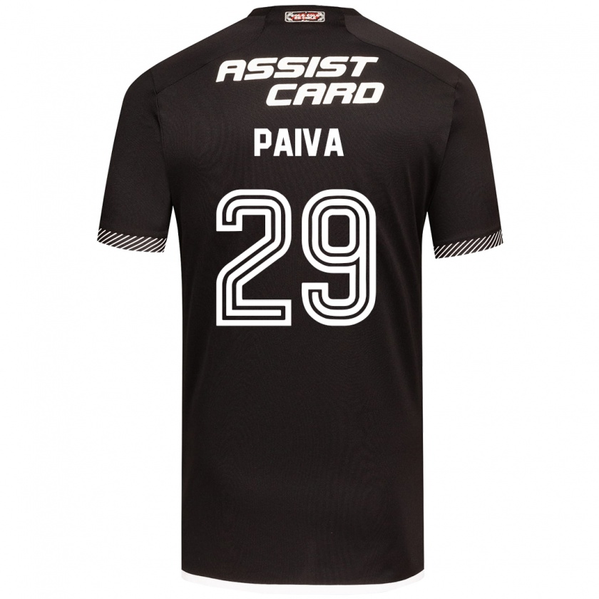 Kandiny Kinder Guillermo Paiva #29 Schwarz-Weiss Auswärtstrikot Trikot 2024/25 T-Shirt