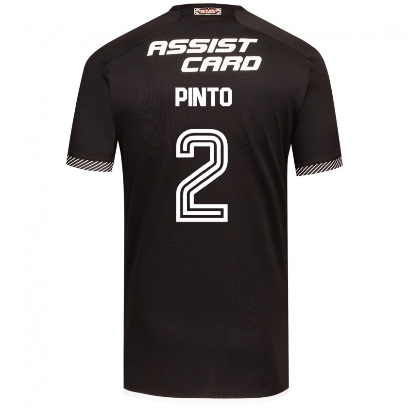 Kandiny Kinder Matías Pinto #2 Schwarz-Weiss Auswärtstrikot Trikot 2024/25 T-Shirt