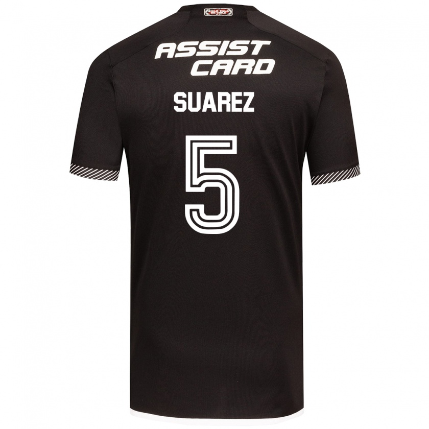 Kandiny Kinder Nicolás Suarez #5 Schwarz-Weiss Auswärtstrikot Trikot 2024/25 T-Shirt