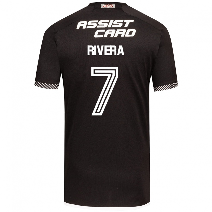 Kandiny Kinder Francisco Rivera #7 Schwarz-Weiss Auswärtstrikot Trikot 2024/25 T-Shirt