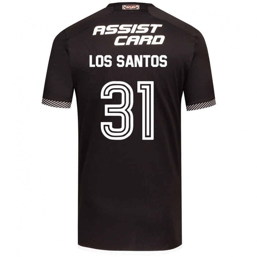 Kandiny Kinder Matías De Los Santos #31 Schwarz-Weiss Auswärtstrikot Trikot 2024/25 T-Shirt