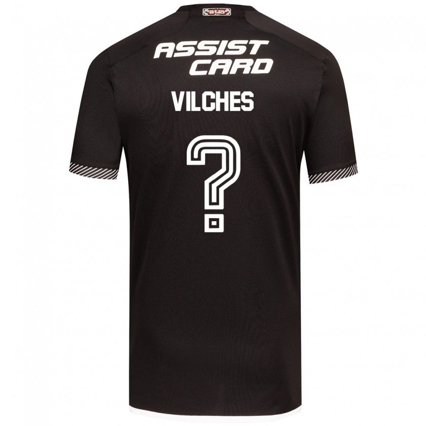 Kandiny Kinder Patricio Vilches #0 Schwarz-Weiss Auswärtstrikot Trikot 2024/25 T-Shirt