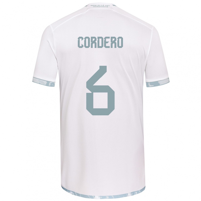 Kandiny Kinder Renato Cordero #6 Weiß Grau Auswärtstrikot Trikot 2024/25 T-Shirt