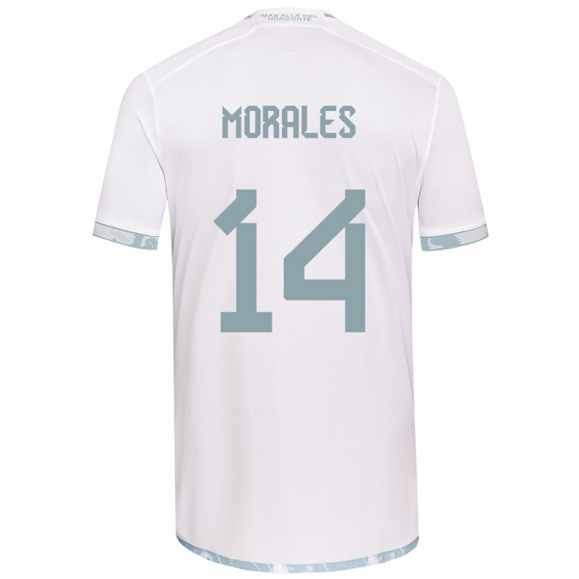 Kandiny Kinder Marcelo Morales #14 Weiß Grau Auswärtstrikot Trikot 2024/25 T-Shirt