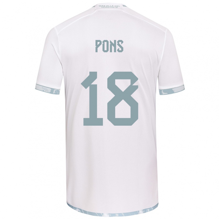 Kandiny Kinder Luciano Pons #18 Weiß Grau Auswärtstrikot Trikot 2024/25 T-Shirt