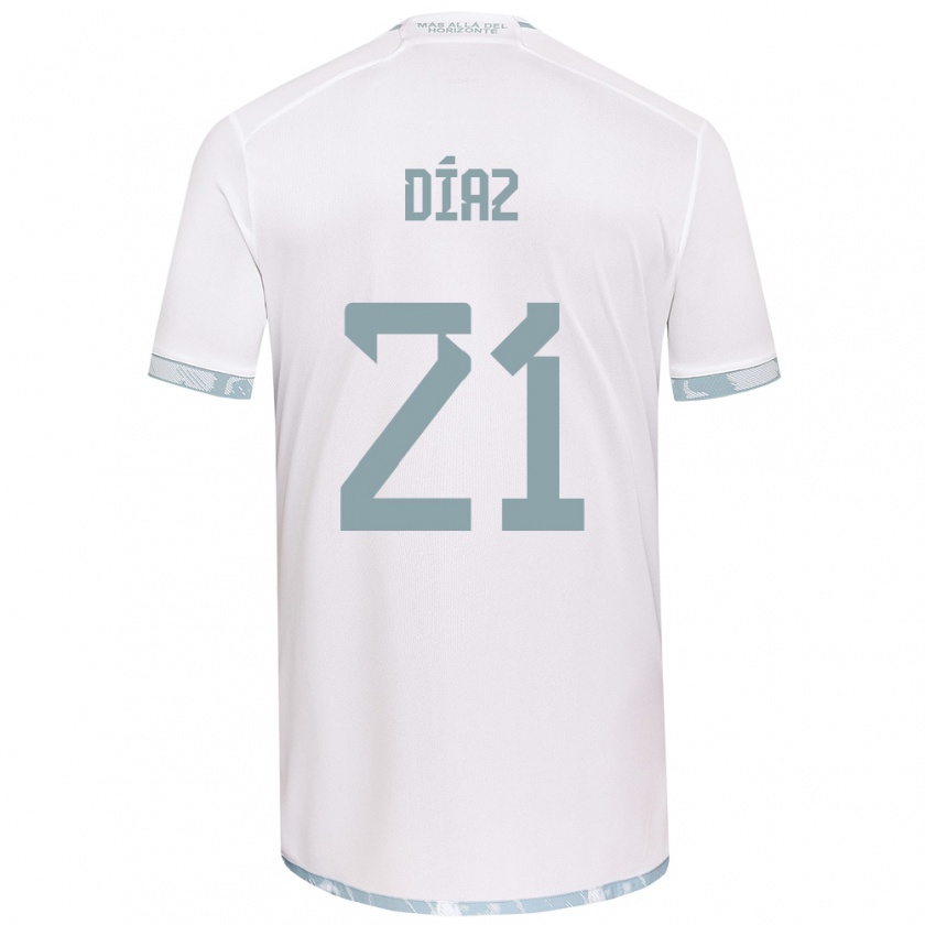 Kandiny Kinder Marcelo Díaz #21 Weiß Grau Auswärtstrikot Trikot 2024/25 T-Shirt