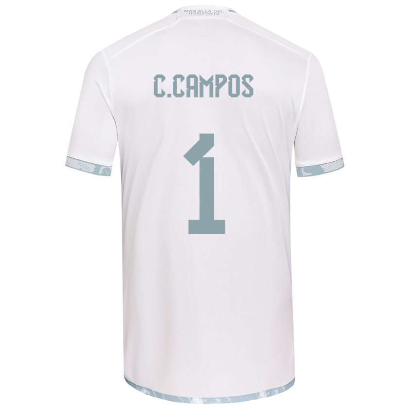 Kandiny Kinder Cristóbal Campos #1 Weiß Grau Auswärtstrikot Trikot 2024/25 T-Shirt