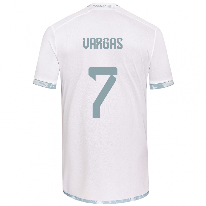 Kandiny Kinder Jeisson Vargas #7 Weiß Grau Auswärtstrikot Trikot 2024/25 T-Shirt