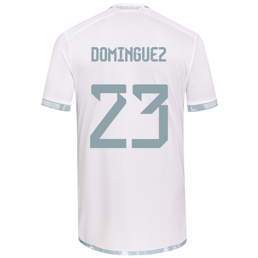 Kandiny Kinder Nery Domínguez #23 Weiß Grau Auswärtstrikot Trikot 2024/25 T-Shirt