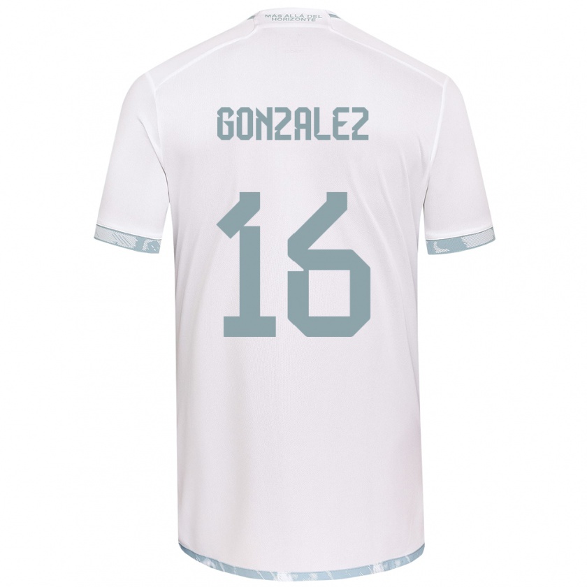 Kandiny Kinder Monserratt González #16 Weiß Grau Auswärtstrikot Trikot 2024/25 T-Shirt