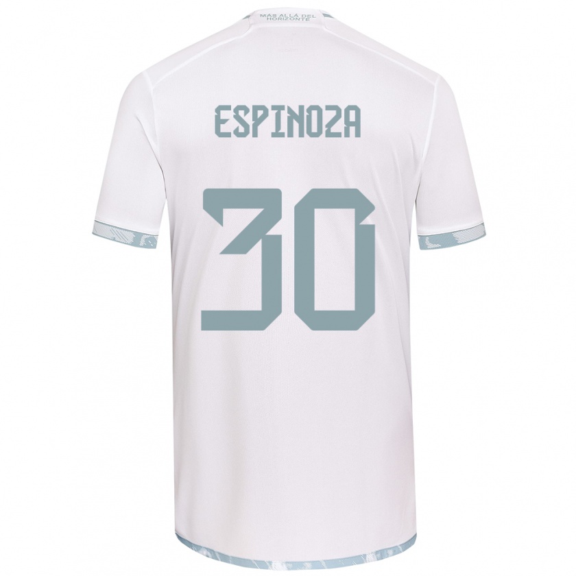 Kandiny Kinder Isidora Espinoza #30 Weiß Grau Auswärtstrikot Trikot 2024/25 T-Shirt