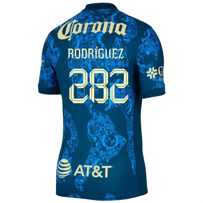 Kandiny Kinder Francisco Rodríguez #282 Blau Gelb Auswärtstrikot Trikot 2024/25 T-Shirt