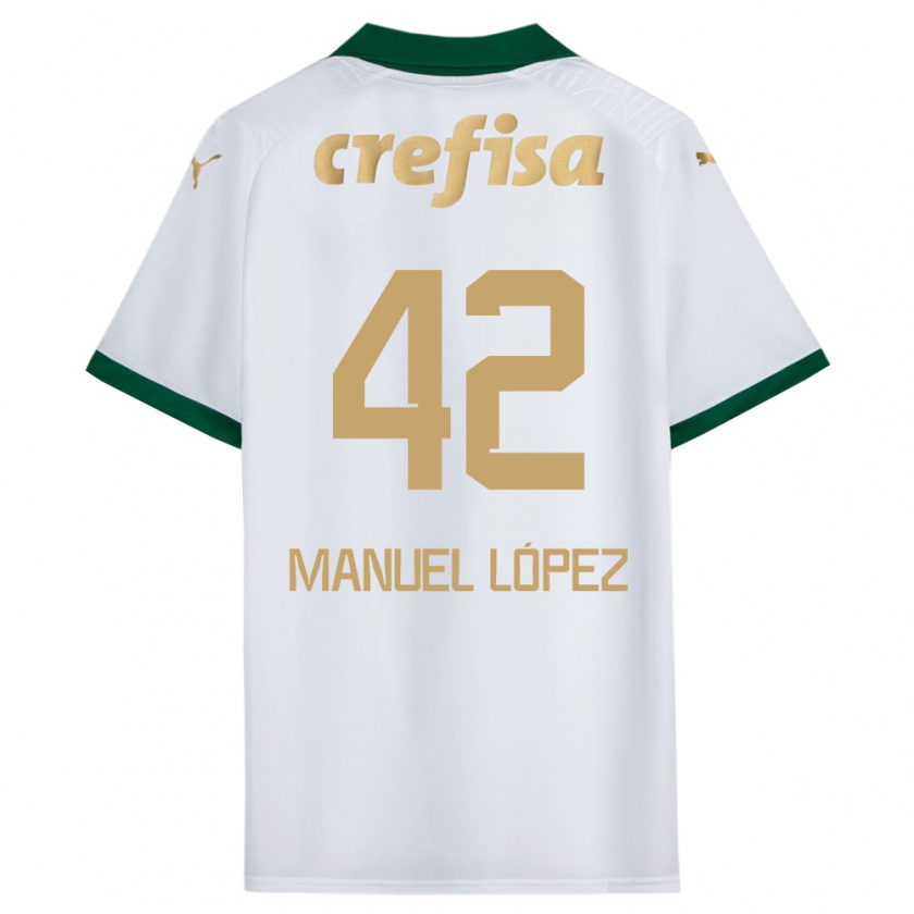 Kandiny Kinder José Manuel López #42 Weiß Grün Auswärtstrikot Trikot 2024/25 T-Shirt