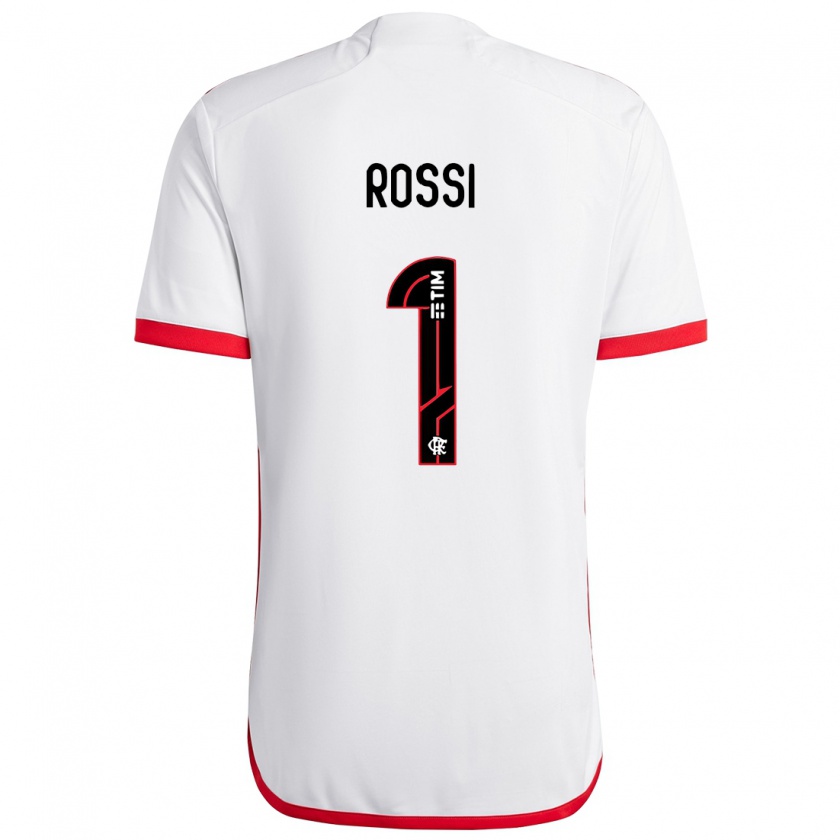 Kandiny Kinder Agustín Rossi #1 Weiß Rot Auswärtstrikot Trikot 2024/25 T-Shirt