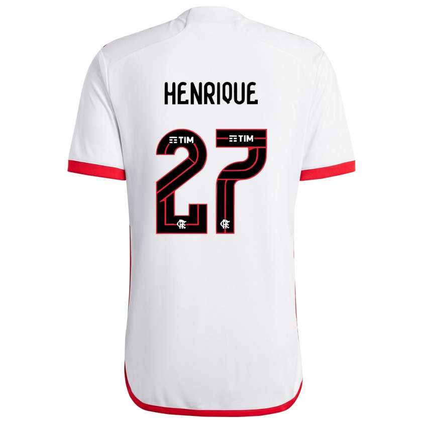 Kandiny Kinder Bruno Henrique #27 Weiß Rot Auswärtstrikot Trikot 2024/25 T-Shirt