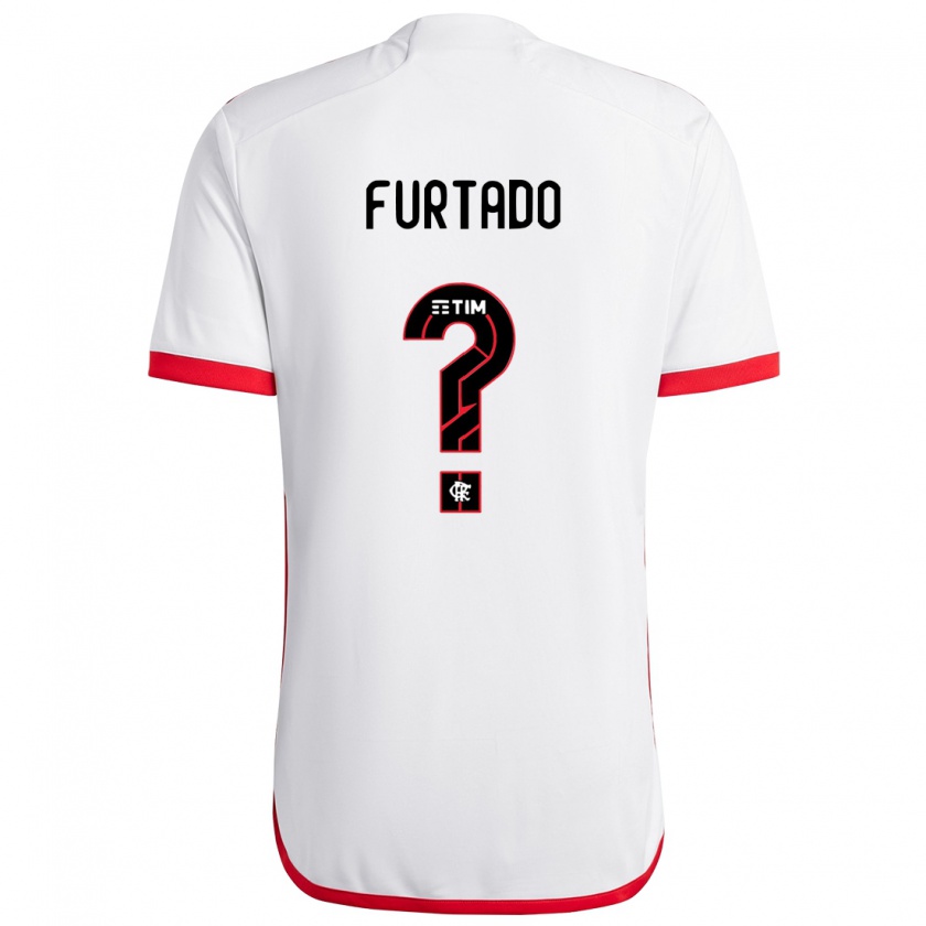 Kandiny Kinder Lucas Furtado #0 Weiß Rot Auswärtstrikot Trikot 2024/25 T-Shirt