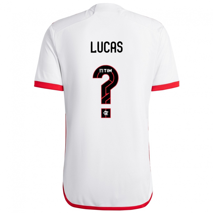 Kandiny Kinder Rayan Lucas #0 Weiß Rot Auswärtstrikot Trikot 2024/25 T-Shirt