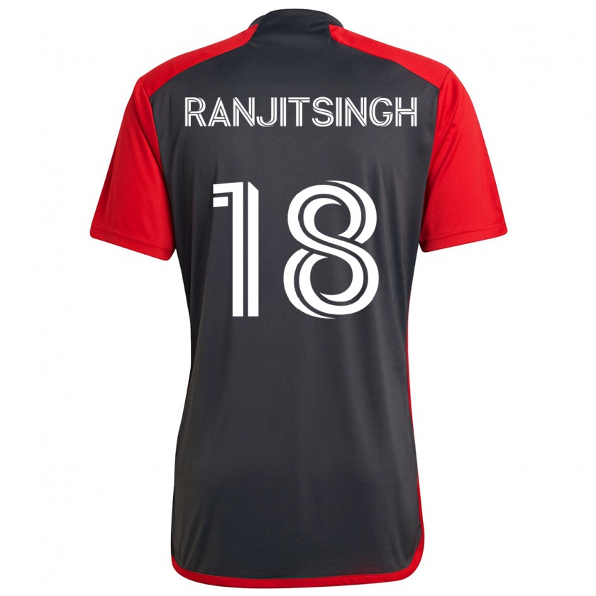 Kandiny Herren Greg Ranjitsingh #18 Grau Rot Heimtrikot Trikot 2024/25 T-Shirt