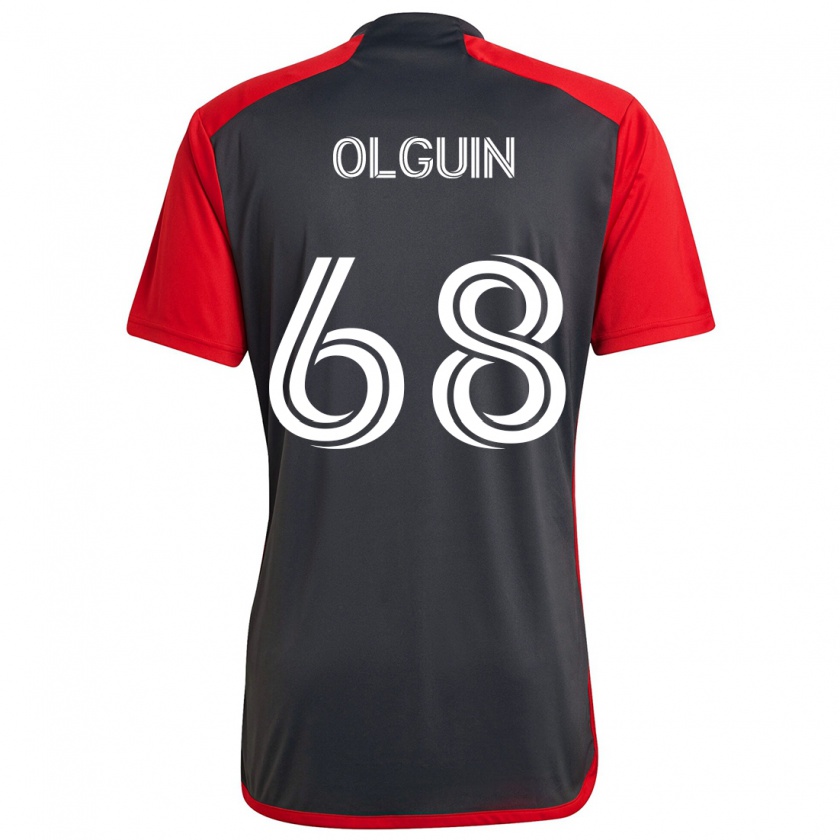 Kandiny Herren Lucas Olguin #68 Grau Rot Heimtrikot Trikot 2024/25 T-Shirt