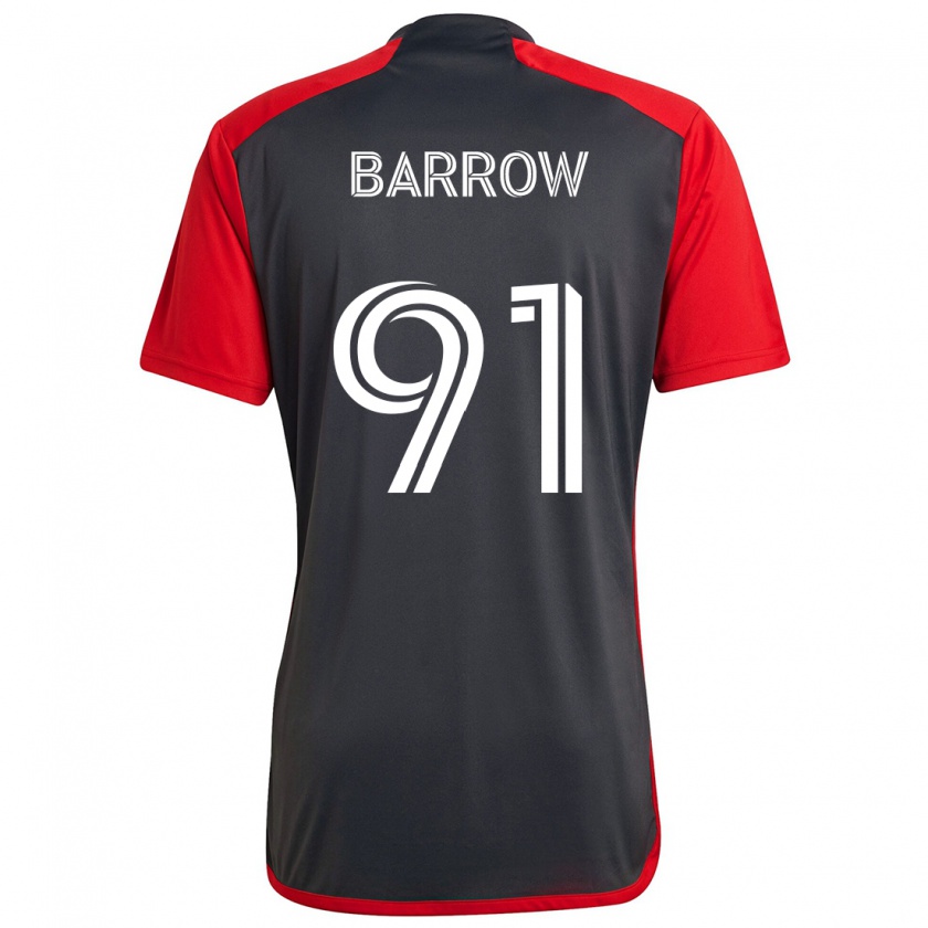 Kandiny Herren Dékwon Barrow #91 Grau Rot Heimtrikot Trikot 2024/25 T-Shirt