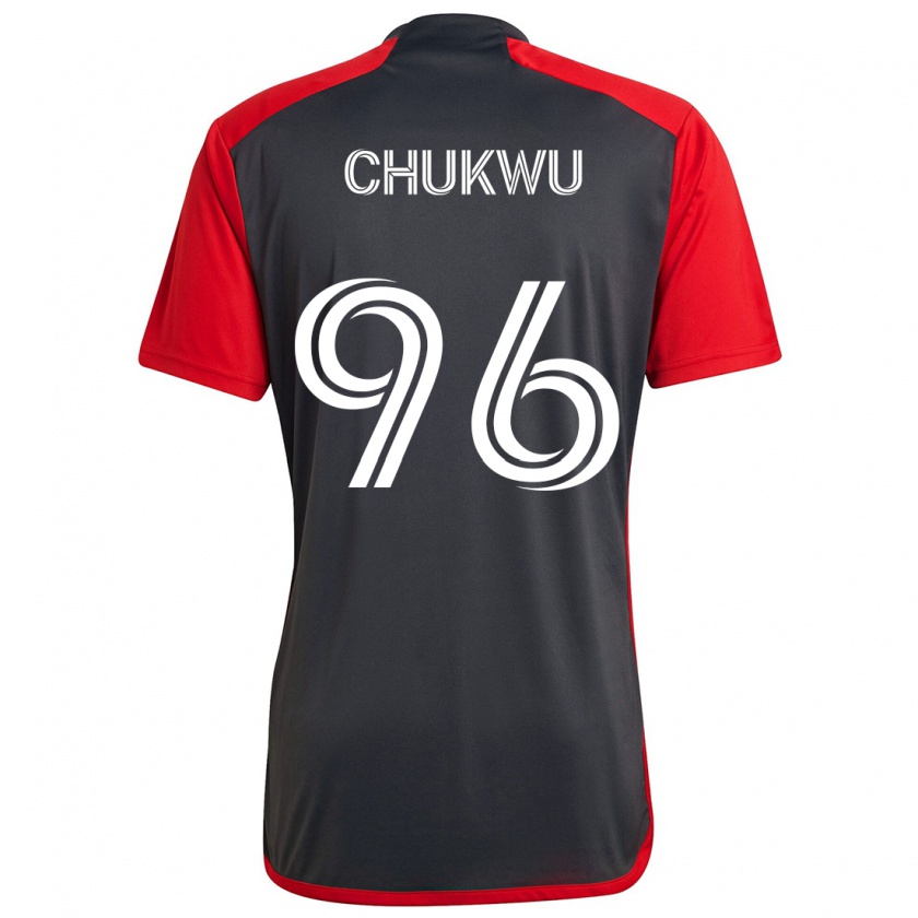 Kandiny Herren Richard Chukwu #96 Grau Rot Heimtrikot Trikot 2024/25 T-Shirt