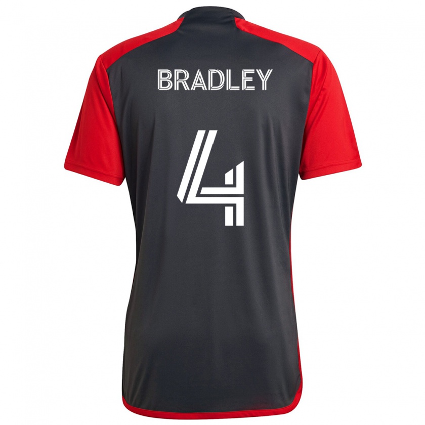 Kandiny Herren Michael Bradley #4 Grau Rot Heimtrikot Trikot 2024/25 T-Shirt