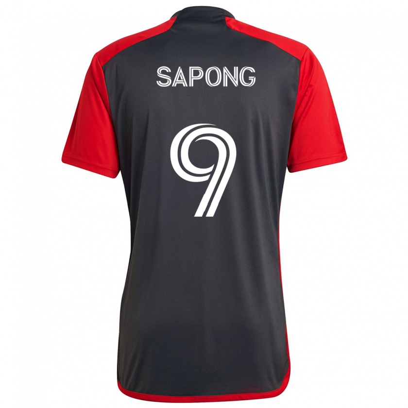 Kandiny Herren C.j. Sapong #9 Grau Rot Heimtrikot Trikot 2024/25 T-Shirt