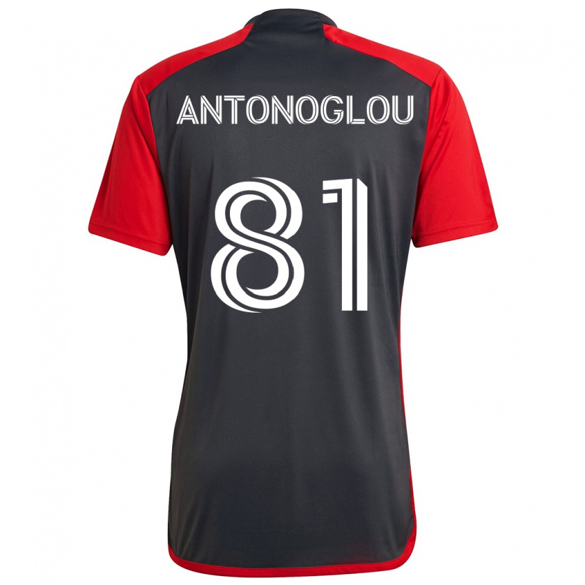 Kandiny Herren Themi Antonoglou #81 Grau Rot Heimtrikot Trikot 2024/25 T-Shirt