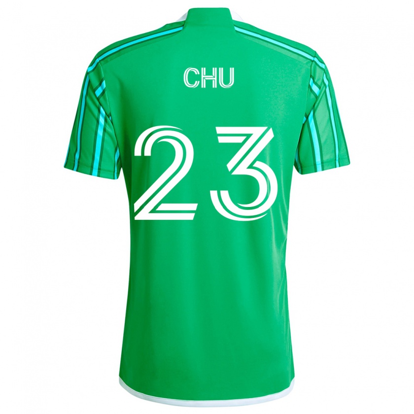 Kandiny Herren Léo Chú #23 Grün Weiß Heimtrikot Trikot 2024/25 T-Shirt