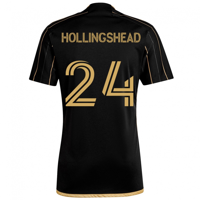 Kandiny Herren Ryan Hollingshead #24 Schwarzes Gold Heimtrikot Trikot 2024/25 T-Shirt