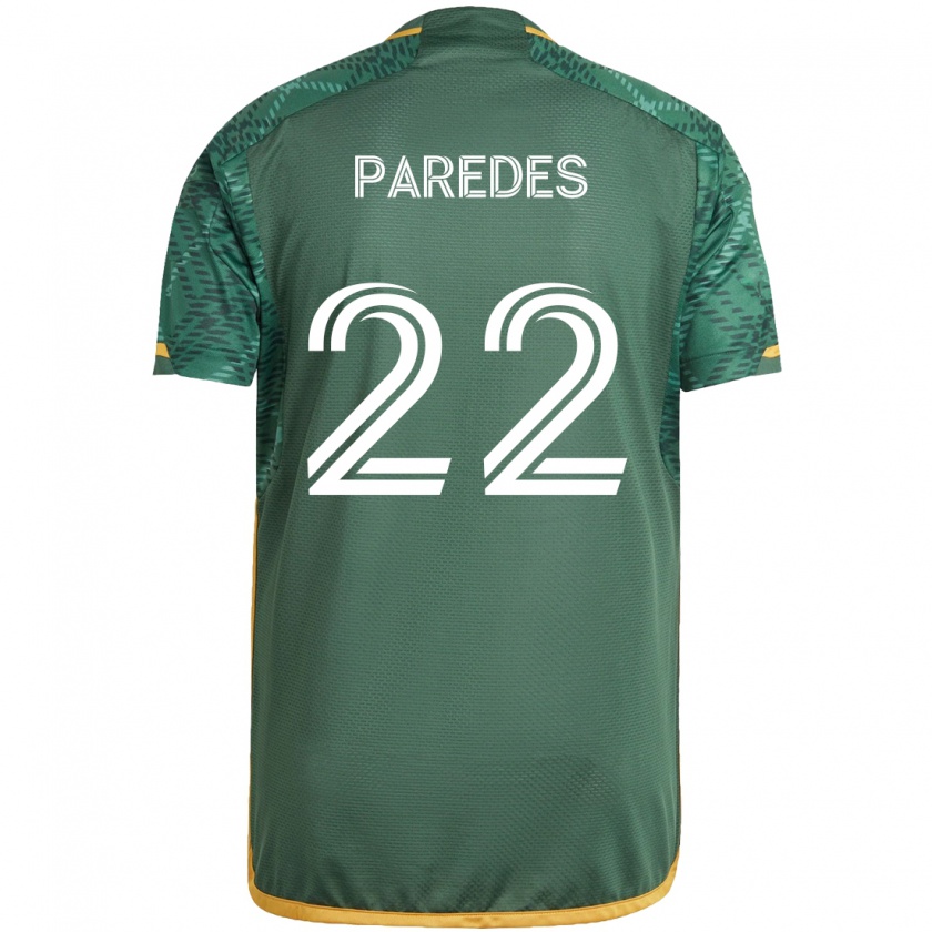 Kandiny Herren Cristhian Paredes #22 Grün Orange Heimtrikot Trikot 2024/25 T-Shirt