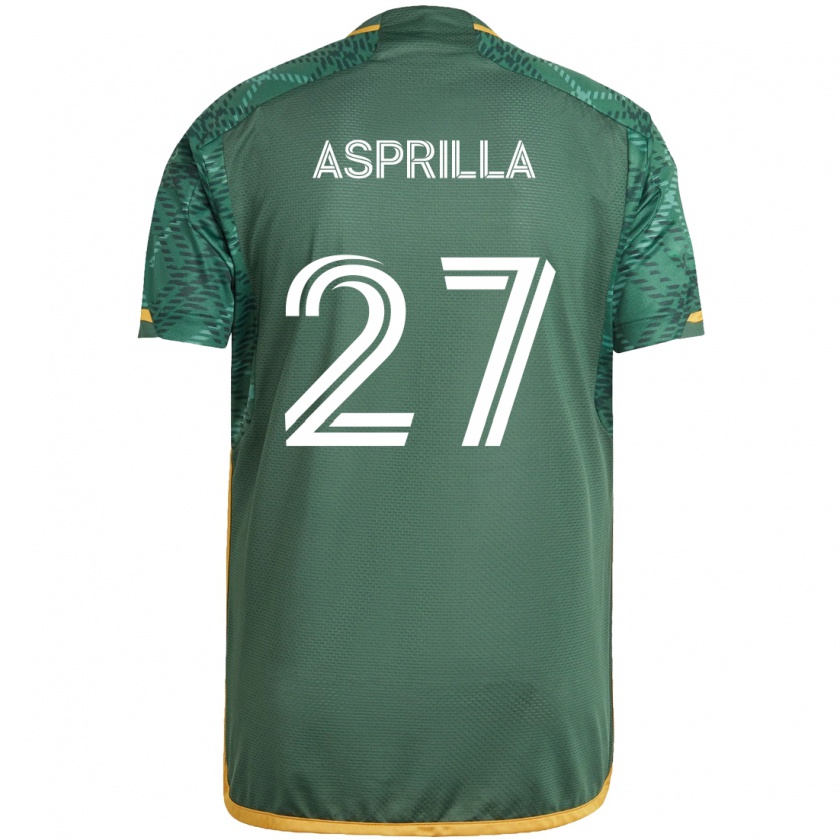 Kandiny Herren Dairon Asprilla #27 Grün Orange Heimtrikot Trikot 2024/25 T-Shirt