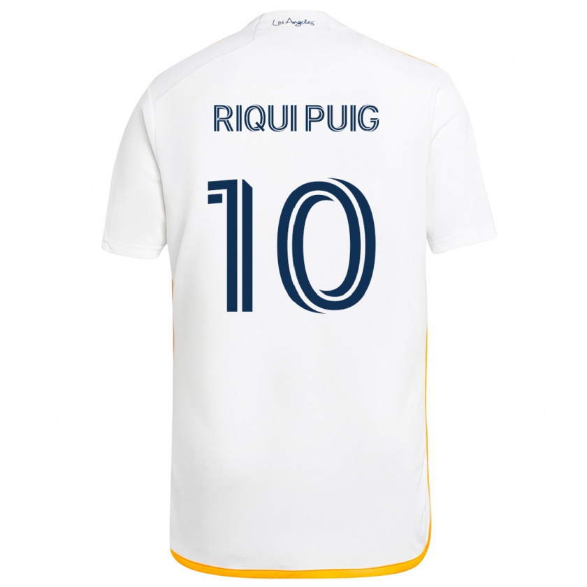 Kandiny Herren Riqui Puig #10 Weiß Gelb Heimtrikot Trikot 2024/25 T-Shirt