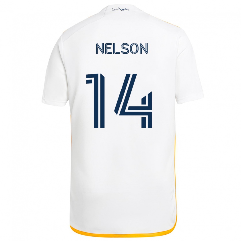 Kandiny Herren John Nelson #14 Weiß Gelb Heimtrikot Trikot 2024/25 T-Shirt