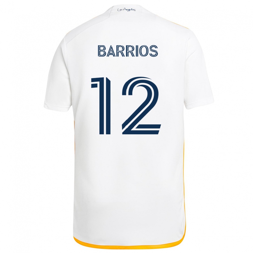 Kandiny Herren Michael Barrios #12 Weiß Gelb Heimtrikot Trikot 2024/25 T-Shirt