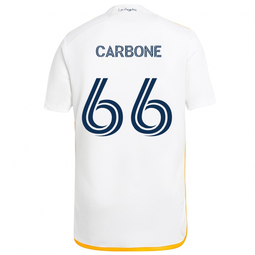 Kandiny Herren Matteo Carbone #66 Weiß Gelb Heimtrikot Trikot 2024/25 T-Shirt