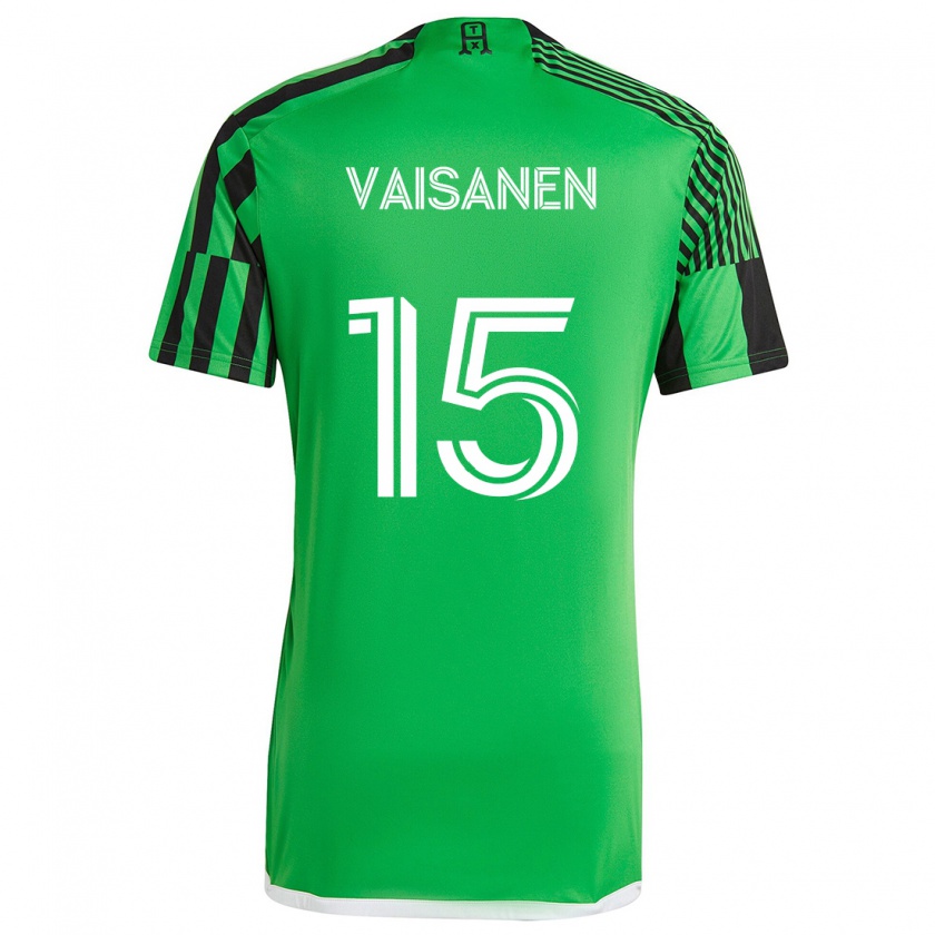 Kandiny Herren Leo Väisänen #15 Grün Schwarz Heimtrikot Trikot 2024/25 T-Shirt