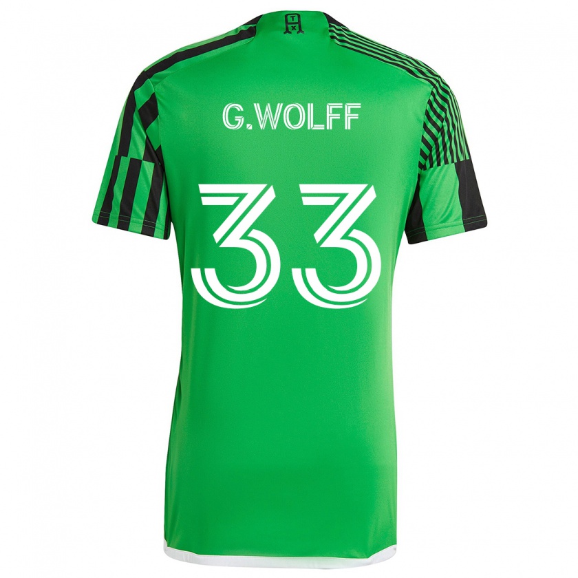 Kandiny Herren Gavin Wolff #33 Grün Schwarz Heimtrikot Trikot 2024/25 T-Shirt