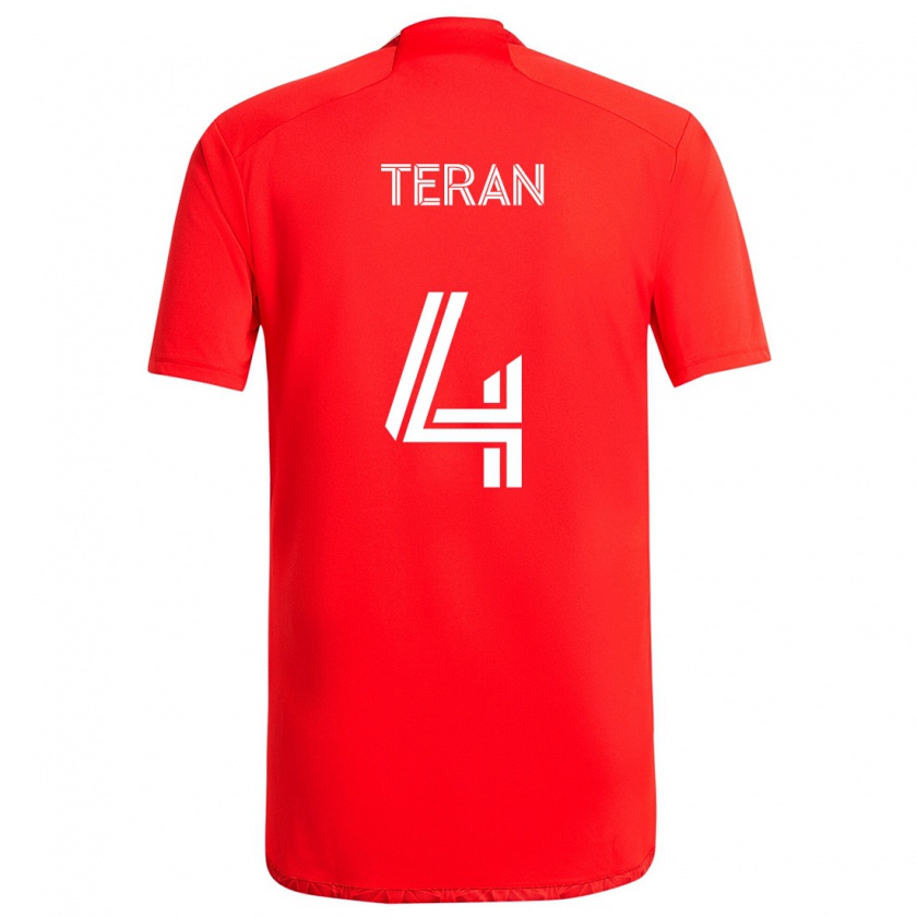 Kandiny Herren Carlos Terán #4 Rot-Weiss Heimtrikot Trikot 2024/25 T-Shirt