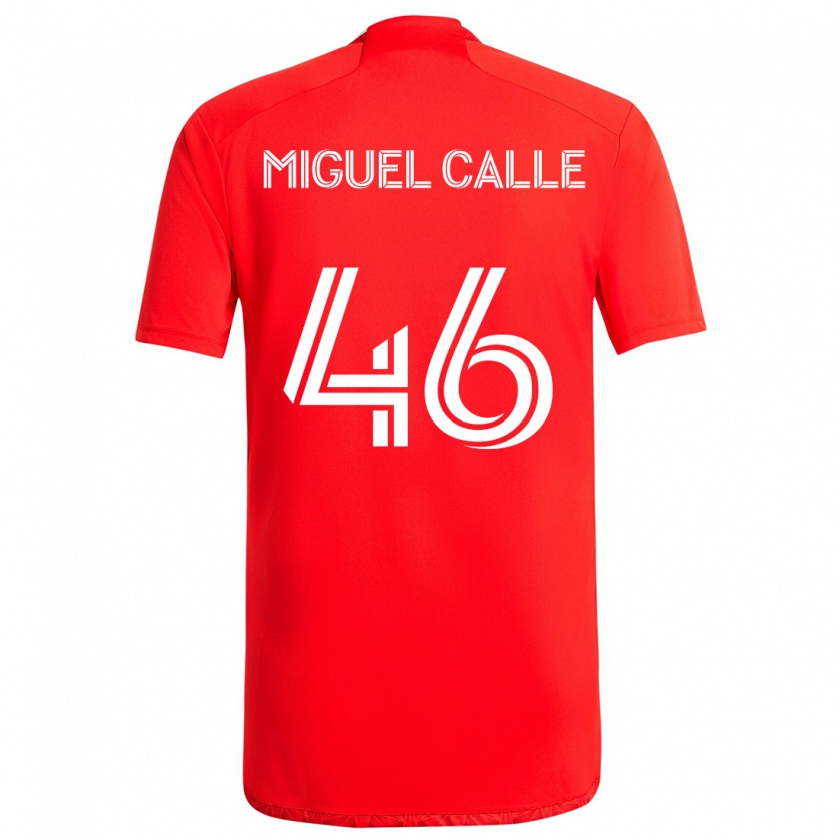 Kandiny Herren Juan Miguel Calle #46 Rot-Weiss Heimtrikot Trikot 2024/25 T-Shirt