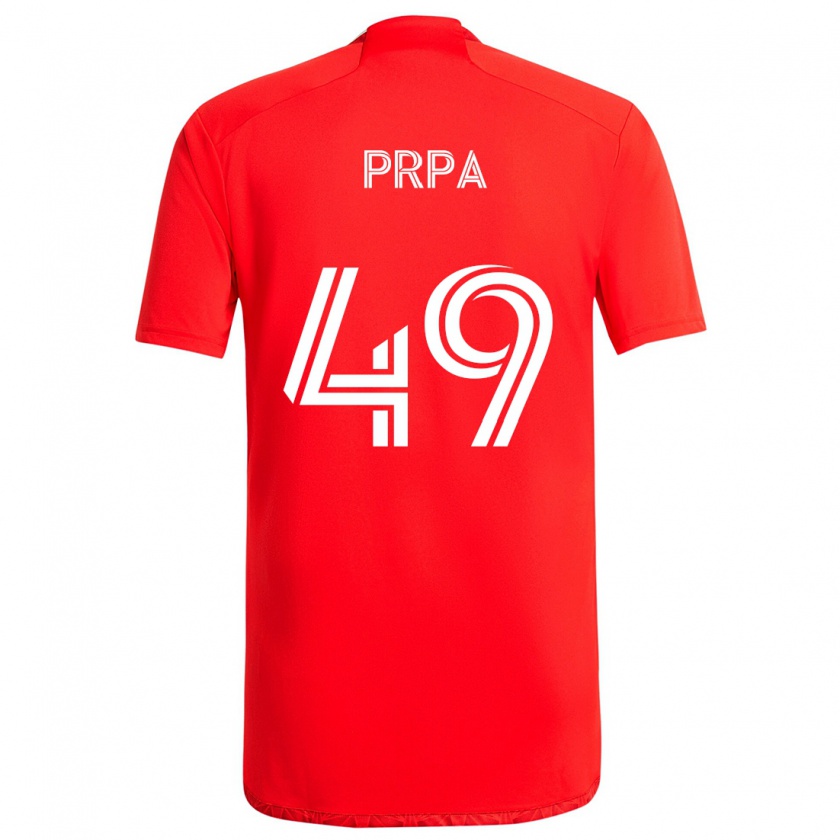 Kandiny Herren Luka Prpa #49 Rot-Weiss Heimtrikot Trikot 2024/25 T-Shirt