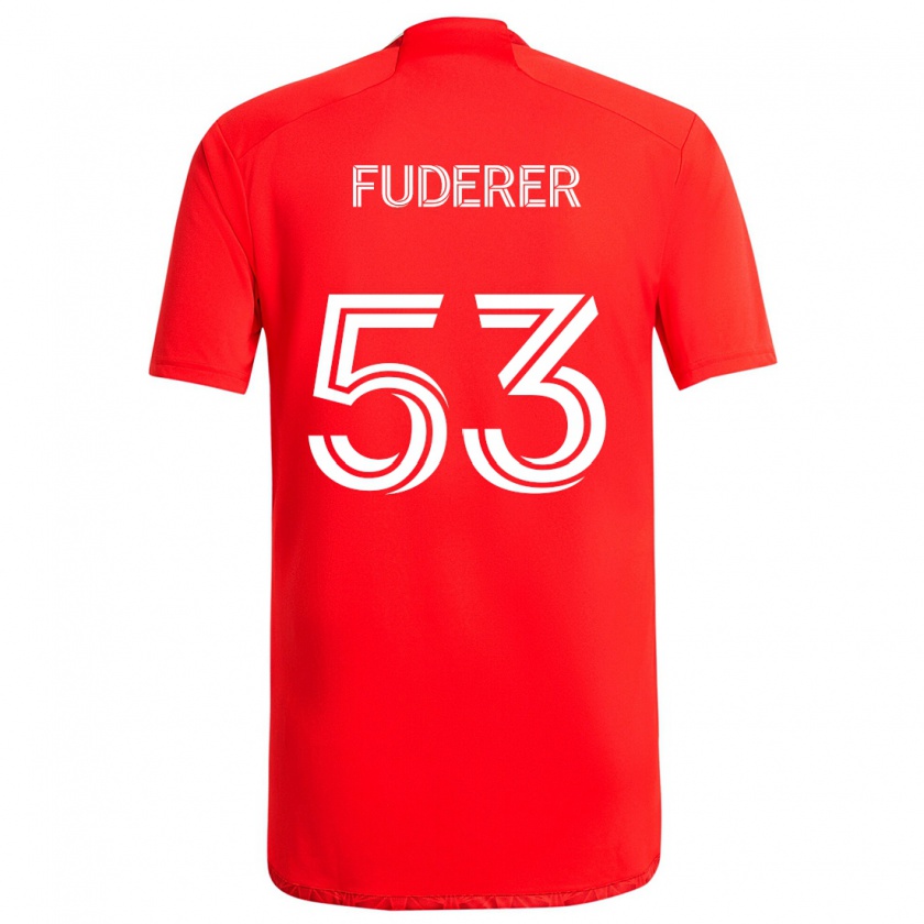 Kandiny Herren Jake Fuderer #53 Rot-Weiss Heimtrikot Trikot 2024/25 T-Shirt