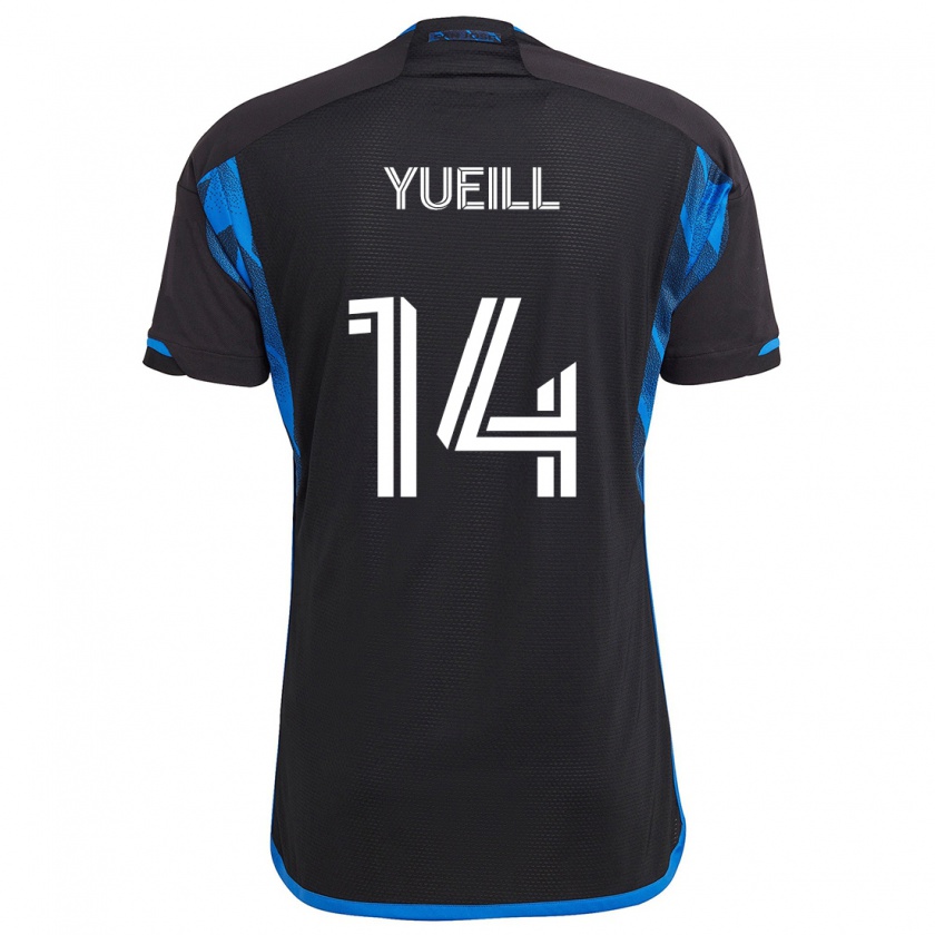 Kandiny Herren Jackson Yueill #14 Blau Schwarz Heimtrikot Trikot 2024/25 T-Shirt