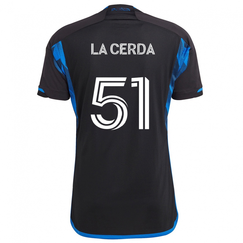 Kandiny Herren Eric De La Cerda #51 Blau Schwarz Heimtrikot Trikot 2024/25 T-Shirt