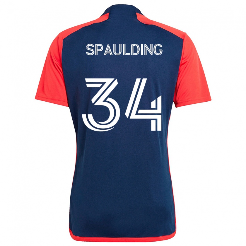 Kandiny Herren Ryan Spaulding #34 Blau Rot Heimtrikot Trikot 2024/25 T-Shirt