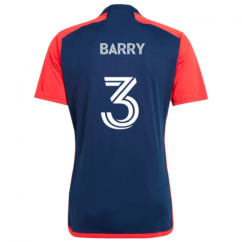 Kandiny Herren Hesron Barry #3 Blau Rot Heimtrikot Trikot 2024/25 T-Shirt