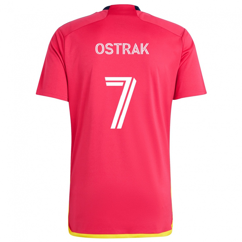 Kandiny Herren Tomás Ostrák #7 Rot Blau Heimtrikot Trikot 2024/25 T-Shirt